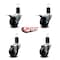 Service Caster 3'' Soft Rubber Swivel 1-5/8'' Expanding Stem Caster Set 2 Total Lock Brakes, 4PK SCC-EXTTL20S314-SRS-2-S-2-158 - alternate 4